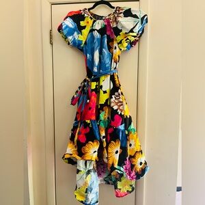 Christopher John Rogers Bloomcore Fairycore Frida Kahlo Ruffle Party Dress Xs